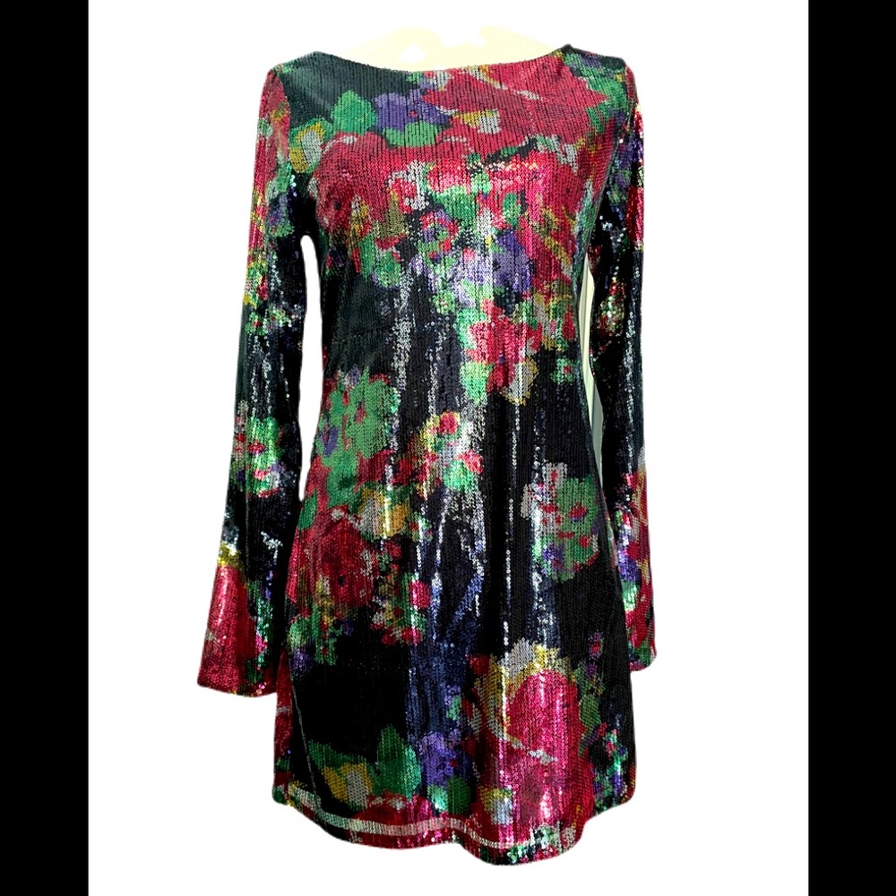 Express floral sequin dress size S